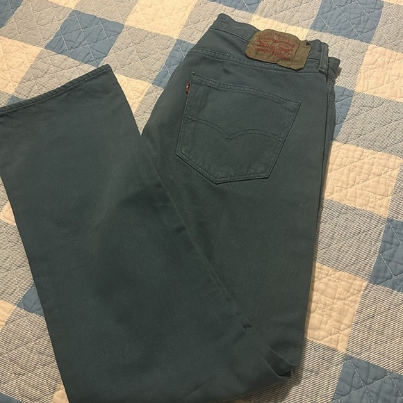 Levi's 501  Mens Jeans Size 32x32 blue Straight Fit Button Fly Denim - Picture 7 of 15